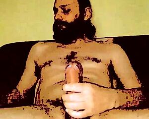 A Brazilian artist masters solo masturbation and cumshot.