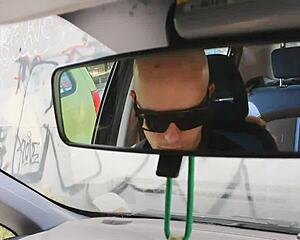 Italian Teen Girl Foots Man in Car Femdom