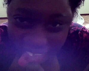 what a sloppy ebony blowjob from that black babe!