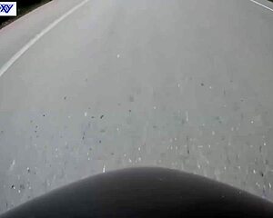 A risky quick blowjob happens in the public toilet by the road