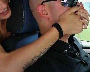 Italian Teen Girl Foots Man in Car Femdom