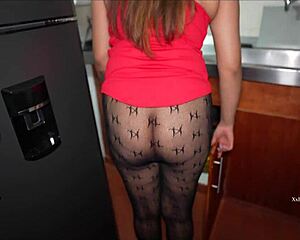 Stepsister seduced me with sexy pantyhose.