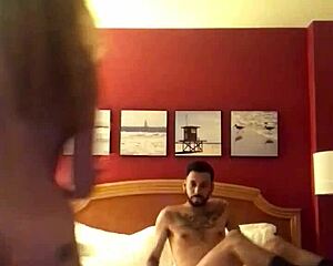 teen gets fucked in hotel with blowjob and doggystyle.