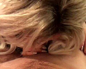 Deep blowjob from small 18+ blonde slut with monster cock cumshot