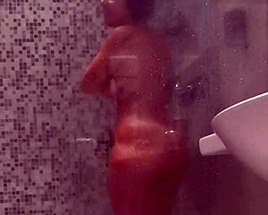 Wife gives blowjob in shower.