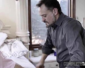 How Does Taboo Teen Stepdaughter Handle Extreme Fingering Action?