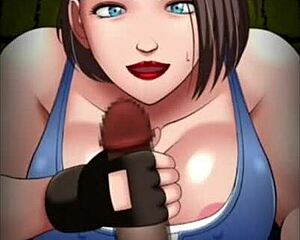 3D cartoon babe plays naughty game with huge cock