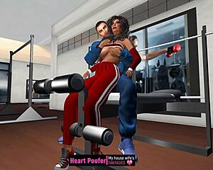 Getting Groped At The Inclined Bench In Cartoon