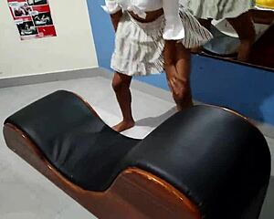 Is the skinny brunette visiting her stepfather for slow sex?