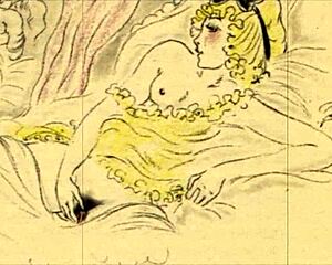 vintage erotic illustration from retro cartoon anime hentai collection