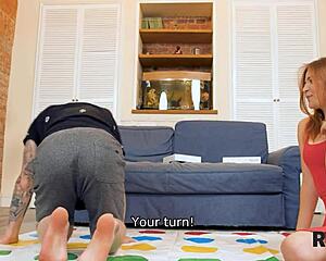 Rim4k twister is an interesting game but friends anus distracts girl