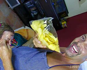 Beautiful Latina gets beer and cock in her ass