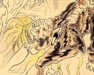 vintage erotic illustration from retro cartoon anime hentai collection