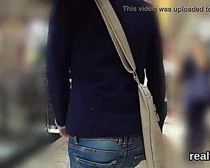 czech teen seduced in supermarket, pov pounding