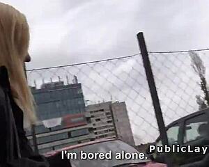 Guy picks up blonde in czech reality pov