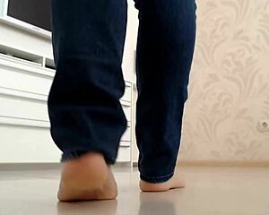 Barefoot POV fetish experience with feet worship