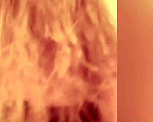 Woman enjoys a relaxing shower session with playful banter