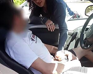 I jerk off stranger in his car while hubby films