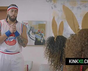 curly-haired teen stepsisters willow ryder and skyla sun play basketball instead of getting into trouble.