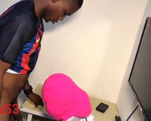 teen with big oiled pussy fucked on study desk