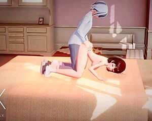 3D Futanari game with sexy cowgirl and anal action