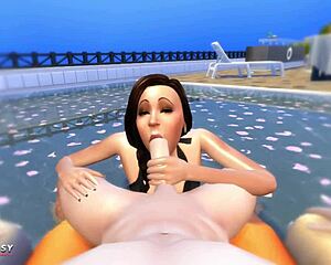passionpool jade rosa cums in sims 4 pool