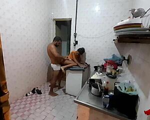 teen stepdaughter takes anal in kitchen