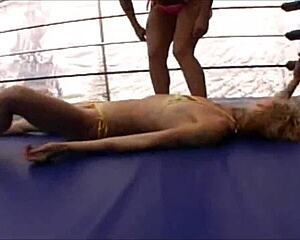 See how women dominate in this compilation of nude wrestling and foot domination videos