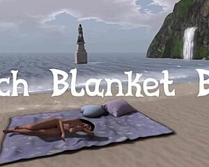 Beach Blanket Bliss with a Friend Sucking Deep