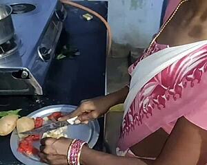 watch indian village couple fucking doggy style in kitchen?