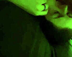 Close up of a tongue licking a ball sack