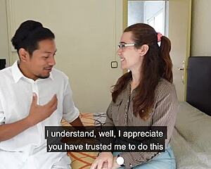 geltrude's friend carlos helps her get over shyness for dirty interracial sex