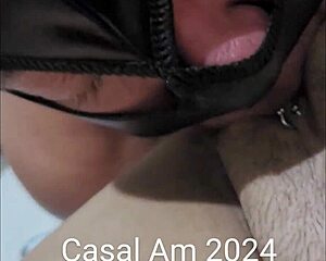 Young and amateur couple enjoys cunnilingus
