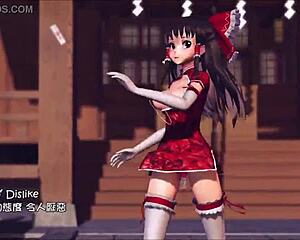 Reim from Touhou gets teased in pinkcat hentai?