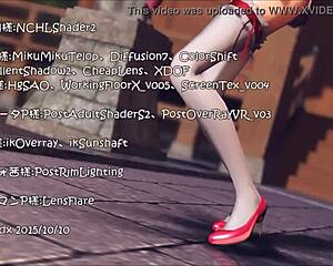 Reim from Touhou gets teased in pinkcat hentai?