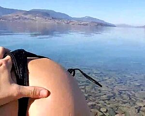 Blonde Amateur Fucks on Public Beach in Paradise POV Style
