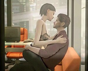3D animated porn with business woman and her boss