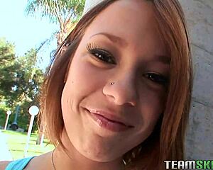 Teamskeet Sexy Brunette Haley Sweet Shaved Pussy Fucked