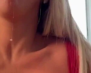 Blonde enjoys huge cock in mouth then doggystyle with boyfriend