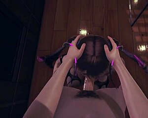 3D cartoon of a succubus seduces a teenage boy