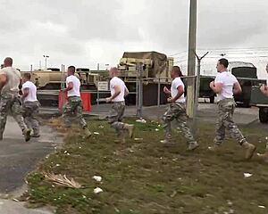 Gay jock delivers hardcore blowjob to hunk, cumming all over his face