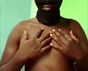 Black beauty Cyndy as a slave girl gets trained by her master