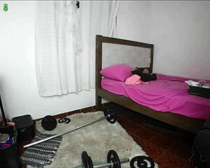 webcam model teases with sexy workout moves