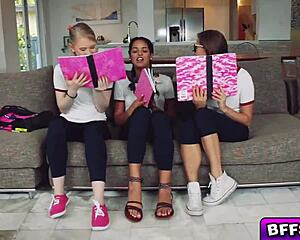 horny bffs fucked by a hot foreign stud