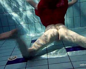 Russian Teen Lucie Goes Underwater Swimming.