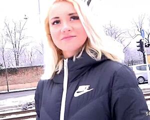 german scout picks up blue-eyed teen marilyn for street fucking