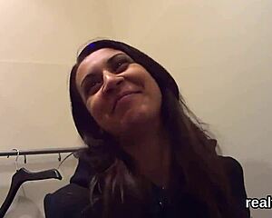 Czech nympho gets seduced and fucked in a shop