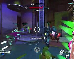 vtuber lewdneko gets spanked while playing overwatch in part 2
