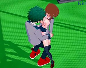 Ochako Uraraka and Izuku Midoriya go hard in steamy hero academia hentai