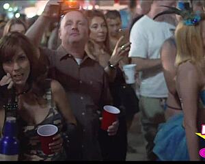 fantasy fest street performers flash in public during the party